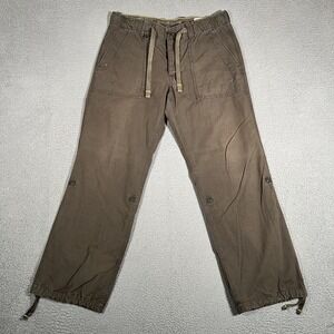 GAP Pants Mens XL Brown Paratrooper Outdoor Drawstring Baggy Relaxed Fit Loose